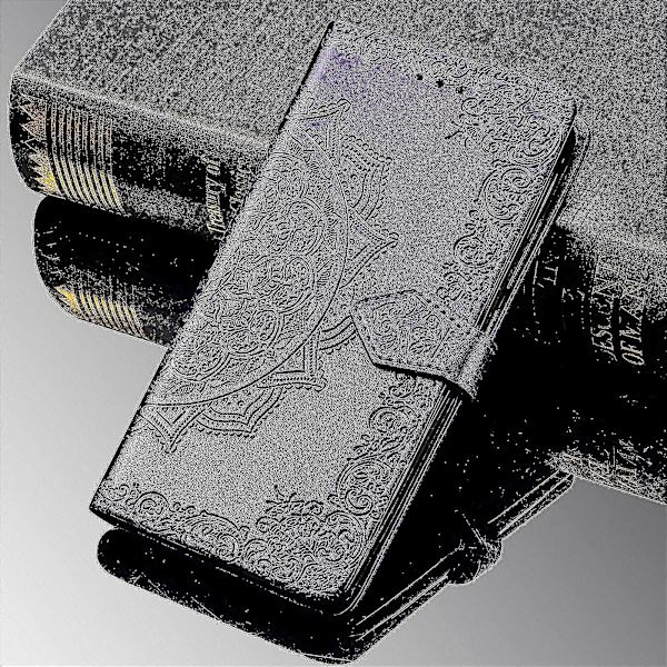 Samsung Galaxy Z Fold2 Fodral Läder Plånboksfodral Präglad Mandala Magnetiskt Flip-skydd Stöttåligt - Violett