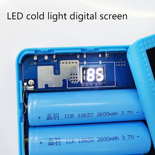 Kaksois-USB 7x18650 akku kotelolle DIY Power Bank kotelolle 5v2a LCD-näyttö Batte