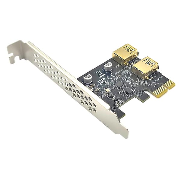 2-portars Pci-e X1 Riser-kort Usb3.0 till Usb3.2 Gen 1 Adapter Riser Tilläggskort