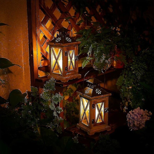Puinen lyhty Vintage kynttilänjalka Koristeellinen kynttilälyhty maalaismaiseen hääkeskukseen riippuva lyhty maalaistalon kodin sisustus sisä- ja ulkokäyttöön