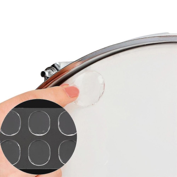 6 stk/sett Snare Drum Mute Pad Drum Demper Gel Pads Snare Drum Lyddemper Mute Transparent Percussion In