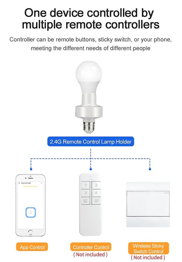 Basic-2.4g Smart Hjem RM 2.4g Smart Lyskontakt E27 Lampeholder Bluetooth-kompatibel
