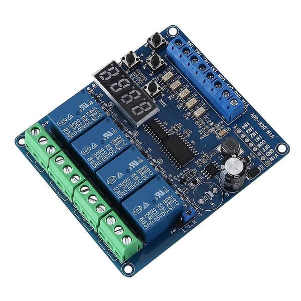 Dc 8v-36v 4-kanals Multifunktionsrelæmodulplade med Optocoupler Selvspærrende Timing Relæ