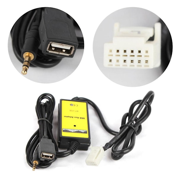 Bil USB-adapter Mp3-ljudgränssnitt Sd Aux-datakabel Anslut C D-växlare