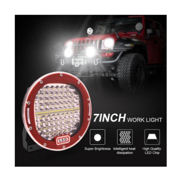 4wd Spot LED Takarbeteslampa för Lastbil 7 tum IP68 Offroad SUV Pickup Truck Röd