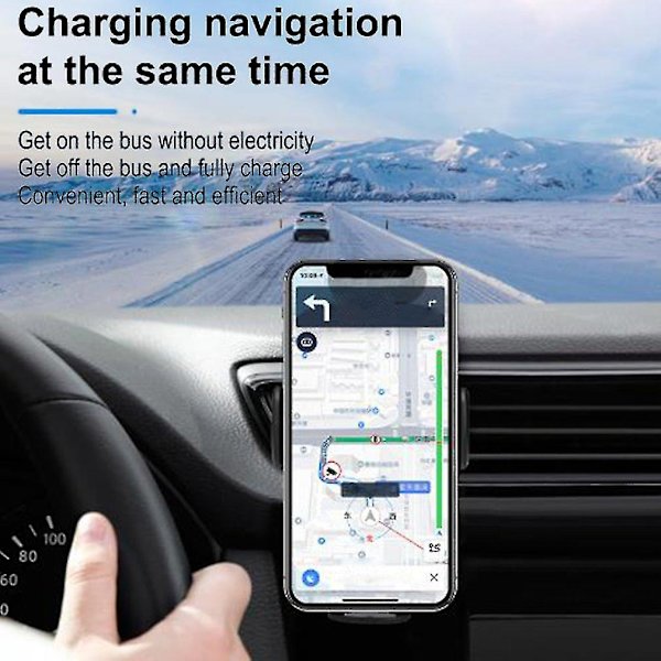 Billadapter för trådlös laddning i bilen för luftventilationsklämma Telefonhållare GPS-hållare