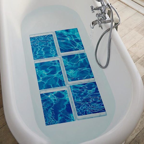 6 kpl 20x20cm, Liukumattomat kylpyamme-tarrat Liukumattomat kylpyamme-tarrat 3D Ocean Kylpyamme-tarrat, Lapsille