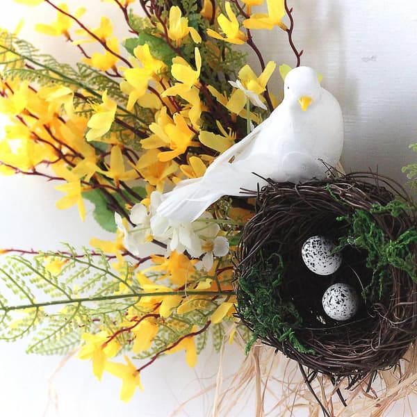 Vårkrans, vinterjasmin dørknocker, morsdag, dørklokkedag