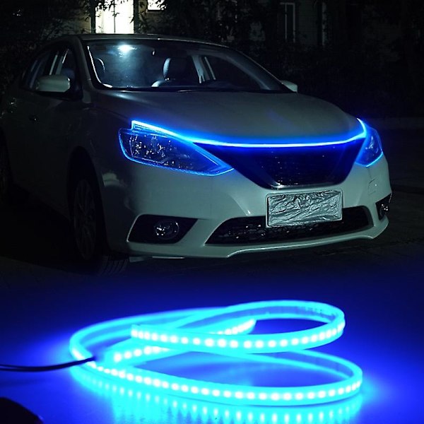 Led Bilhætte Atmosfære Lght Strip Vandtæt Auto Udvendig Dekoration Belysning Dekorative Forlygter Ambient Lampe 12v Universal crystal blue 150cm