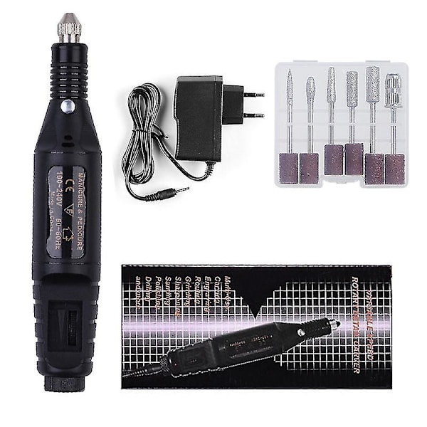 Elektrisk fil, elektrisk neglefil, 6 bits inkludert svart