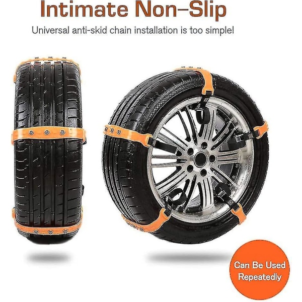 Sne kæder til bil sne dæk kæder bil sikkerhedskæder nødsituation trækkraft justerbare kæder universal anti slip dæk sne mudder kæder 10stk bil,suv, Tr