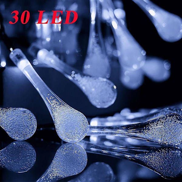 Joulukoriste Ulkokäyttöön Puutarhajuhliin 30 LED-Valoilla Varustettu Tippamainen Aurinkokennolamppu
