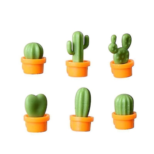 6 stk Creative Cactus Shape Køleskabsmagnet Klistermærke Magnet Dejlig plante Køleskabsmagneter Hjem dekoration