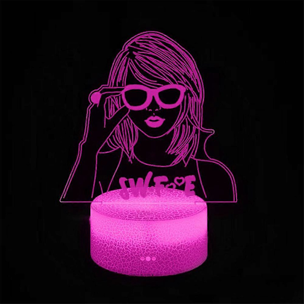 Taylor Swift 3D LED Nattlampa 7 Färger Bytbar Touchkontroll Skrivbordslampa Hem Rum Bord Dekoration Present b