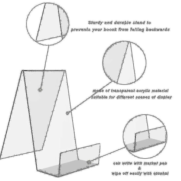 Gjennomsiktig bokhylle i akryl, utstillingsstativ for gjennomsiktig bok, utstillingsbokhylle, bokhylle i akryl med skjerm--6 pose