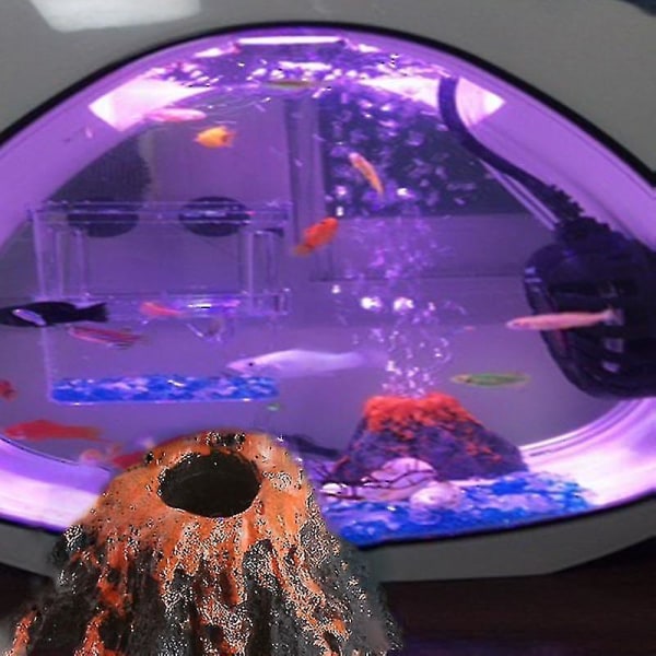 Harpiks vulkanudsmykning akvarium landskabspleje Ornamental stener Simulering vulkan akvarium dekorativt tilbehør 2 stk-sort