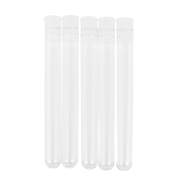 100 st Klar Plast Provrör Med Lock 12x100mm U-Formad Lång Transparent Provrör Labbtillbehör