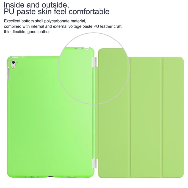 Vihreä Ipad 2 Stand Magneettinen Kevyt Smart Case Cover Applelle