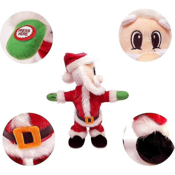 Twerking Santa Claus- [engelsk sang] Twisted Hip Electric Toy, Sing And Dancing, Twisted Hip Santa Claus Figur julegave (jule julemand