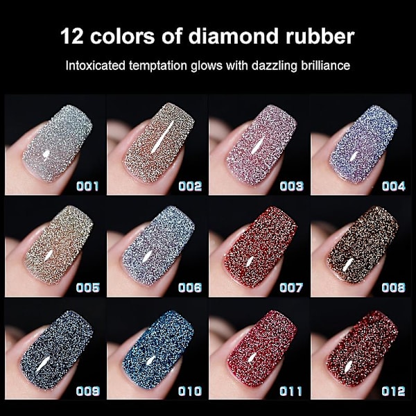 Nagelgellack Färgglatt Glitter UV Nagelgel Semi Permanent Nagelkonst Salong Glitter