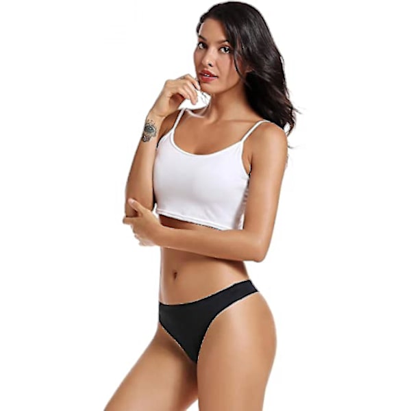 Sømløse Tangaer til Kvinder No Show Tanga Underwear Kvinder 5 Pak, Sort, L