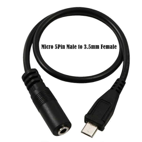 Micros USB 5P Adapterkabel 3,5 mm Hun Audios Kabelledning til Clip Mikrofoner
