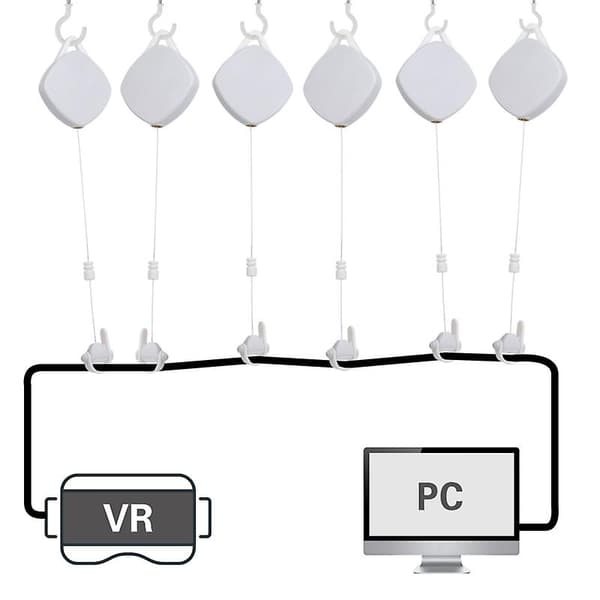 6/3-dels VR-kabelrullesystem Tyst Hantering för HTC Vive Rift S PS Windows VR
