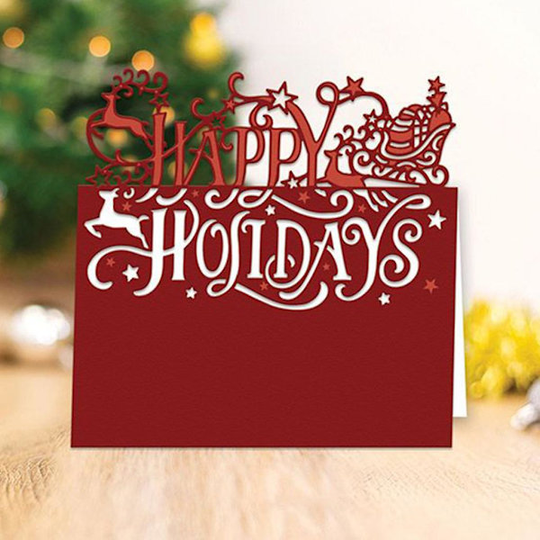 Glad Jul Metallskärning Stämplar Stencil Diy Scrapbooking Album Papperskort Mall Gjutform Prägling Hantverksdekoration