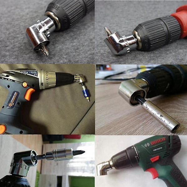 2 st Rättvinklig Borr, 105 Grader Multifunktionell Rättvinklig Skruvdragare Med 1/4 tum Hex Bit Socket Scre