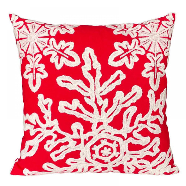 Cushion Cover Window Sill Snowflake Pattern, Red On The Back, 45*45cm Xmas