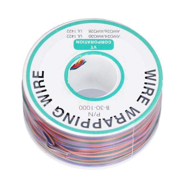 30AWG Fortinnet kobber testvikling kabel med 8 farvede isoleringsledninger - 280m til bærbare computere
