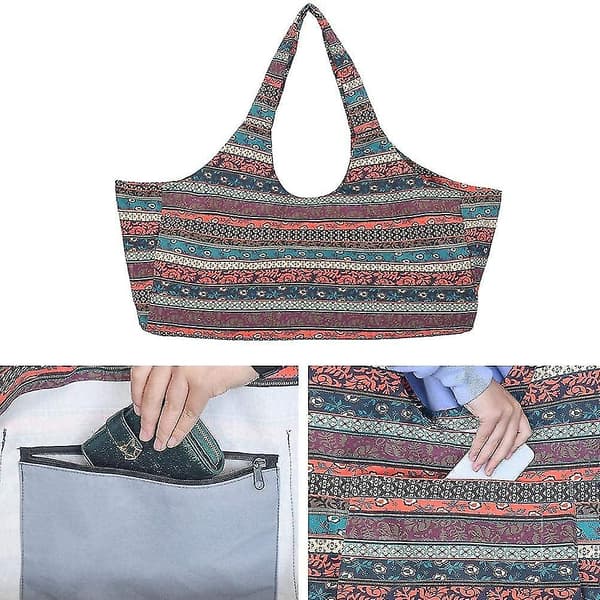 Suuri Bohemian-tyylinen joogakassi taskuilla