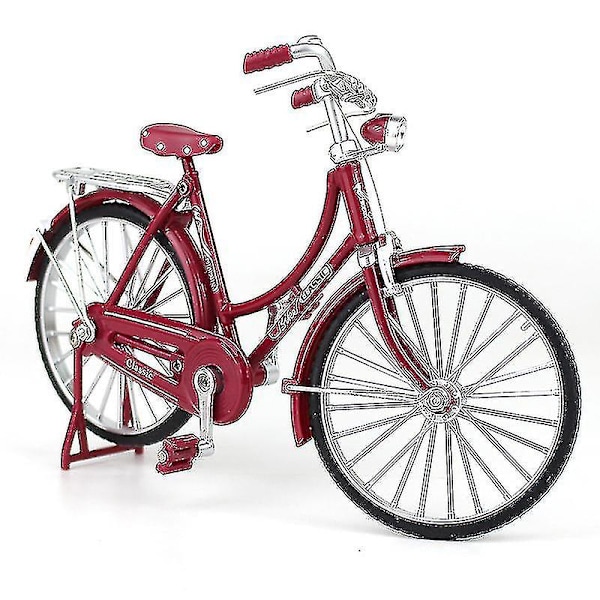 1:10 Legering Klassisk Retro Cykel Model Ornament - På Lager red woman style