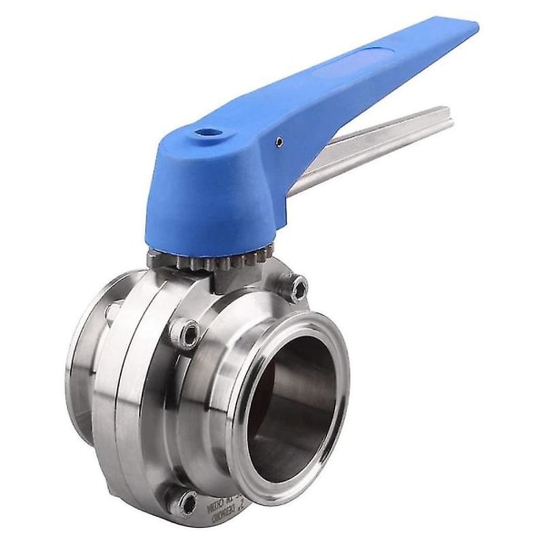 Sommerfugleventil med blåt udløserhåndtag i rustfrit stål 304 Tri-clamp (2 tommer Tri-clamp sommerfugleventil