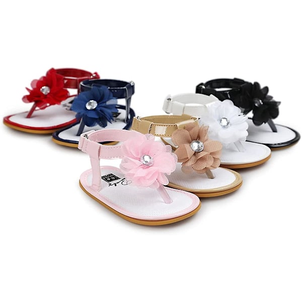 Baby jentesandaler Antiskli Myk Såle T-stropp Flip Flops Småbarn Første Walker Krybbe Kjole Sko 3-18 Måneder 24 khaki 6-12 months infant