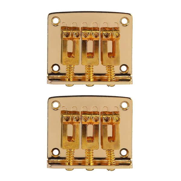 2x Cigar Box Gitarrdelar: 3-strängig Gul Topplastande Hard-tail Justerbar Bro Gul Färg