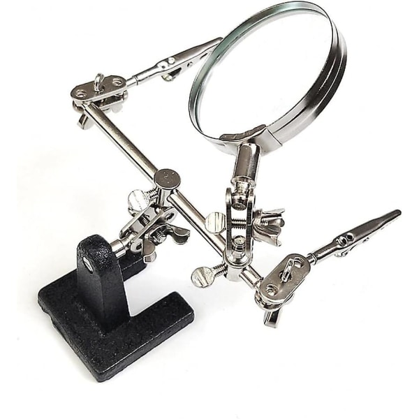 Hands Free Magnifying Glass With Crocodile Clip + 8x Magnifier Lens, Third Hand For Welding And Jewelry Making