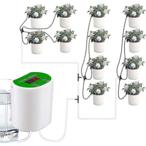 Automaattinen kastelujärjestelmä, 12 Droparrow House Plants -tippukastelusarjaa, LED-näyttö ja USB power itsekastelujärjestelmä, automaattinen kastelulaite