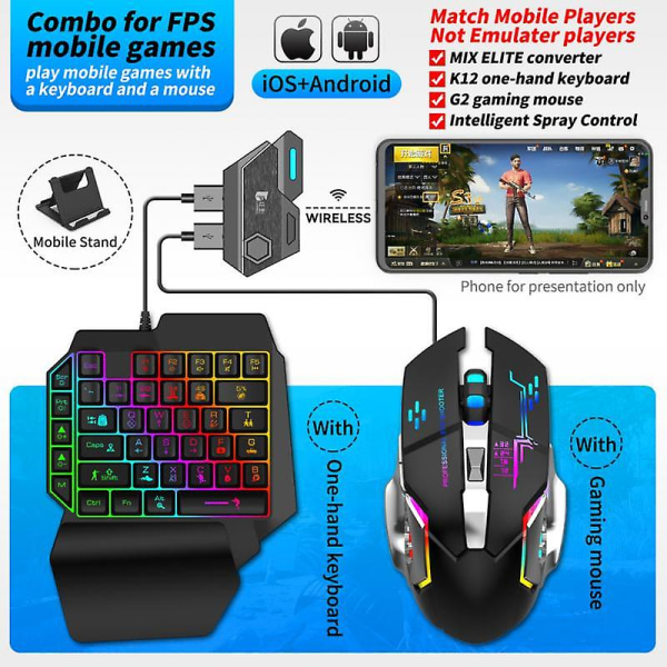Uusi Keyboard Mouse Converter Kit -peliohjain Bluetooth Androidille Pubg Mobile Games Adapter Ios Androidille