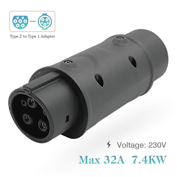 SAE-adapter IEC 62196 2 till J1772 Typ 1 elbilar laddning EV fordonsladdare sidokontakt