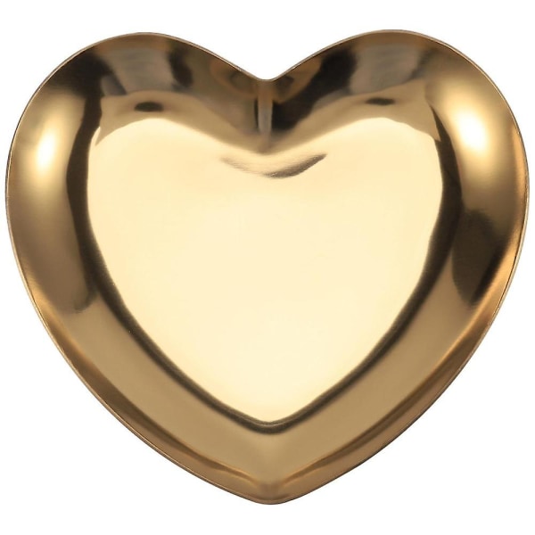 Hjerteformede smykker Serveringsplade Metalbakke Opbevaring Arranger frugtbakke Hjem Guld