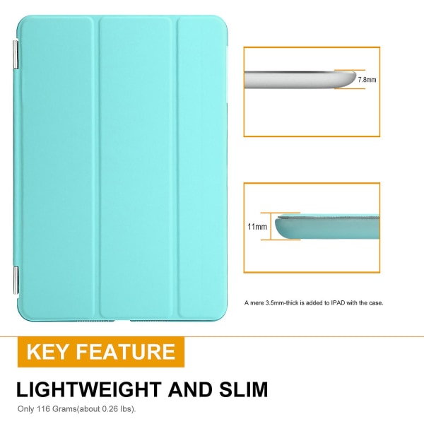 Smart Cover Case Pu Magnetic Ultra Thin Protector Ipad Minille 1 2 3 Aquamarine
