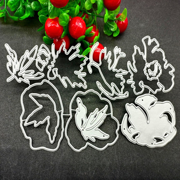 Blomsterblader Metallskjærende Stanser Stencil Scrapbooking Mold Embossing Mal