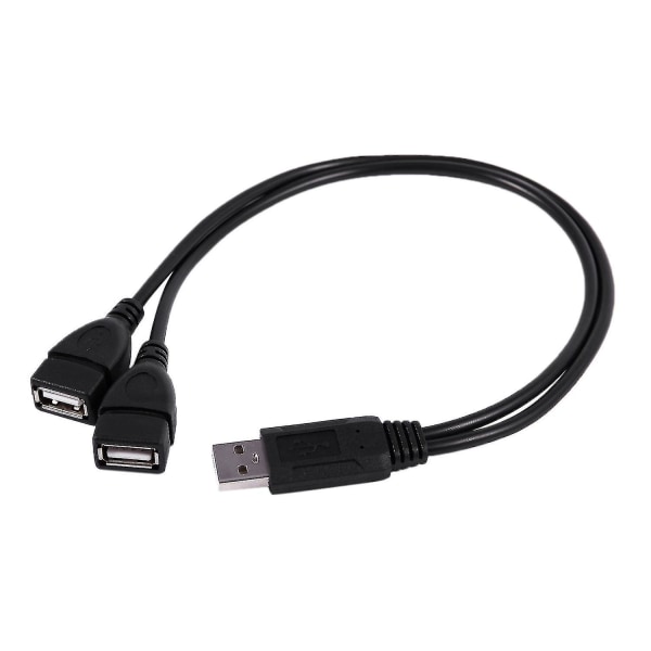 USB 2.0 A uros - 2 Dual USB Naaras Jack Y Splitter Hub Adapterikaapeli