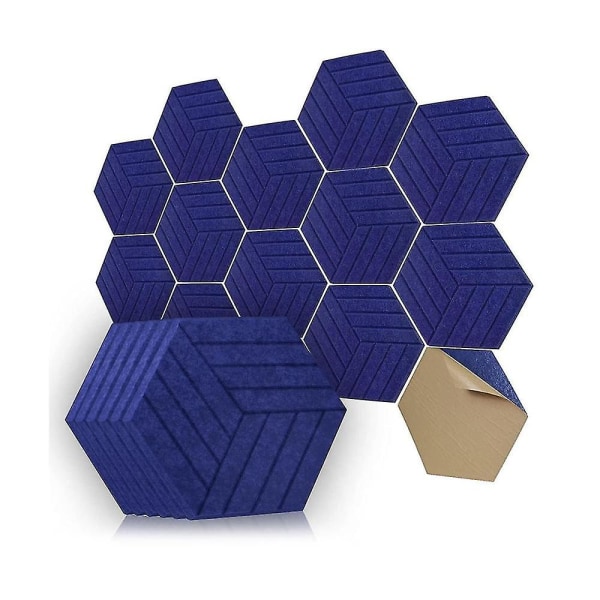 Ljudisolerade paneler hexagon självklevande, 12 st akustikpanel, ljuddämpande panel för studio av