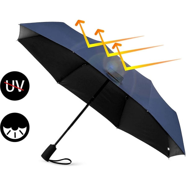 Paraplyfällbart paraply Stormtätt upp till 140 Km/h, Vindtätt Stormfällbart paraply, Automatisk drift