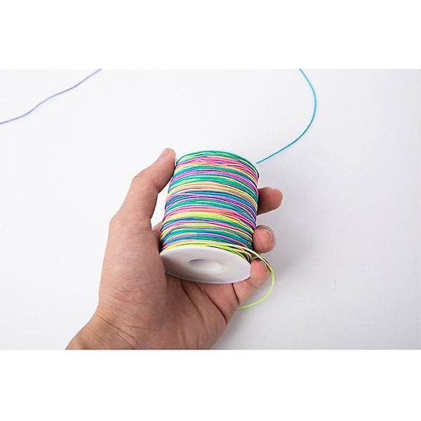 2 kpl Elastinen Rannekeköysi 50m Vahva Venyvä Elastinen Rannekeköysi Musta Läpinäkyvä Rainbow