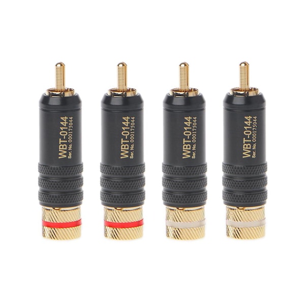 4 kpl Wbt-0144 kullattua RCA-liitintä lukitusjuotos O/video-liittimet