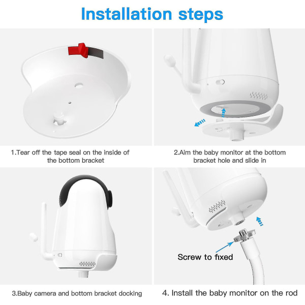 Klemmefeste for babymonitor kompatibel med Vava babymonitorfeste for småbarn Fleksibelt vrimonteringssett Babymonitorkameraholder