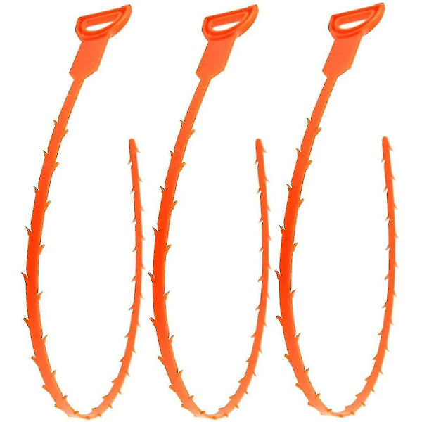Kompatibel 20 tum hår orm verktyg avlopp öppnare hår stopp remover diskbänk orm orange3pcs